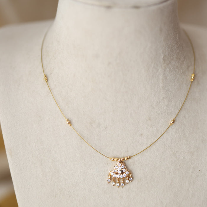 Heritage gold plated invisible short necklace IN908912