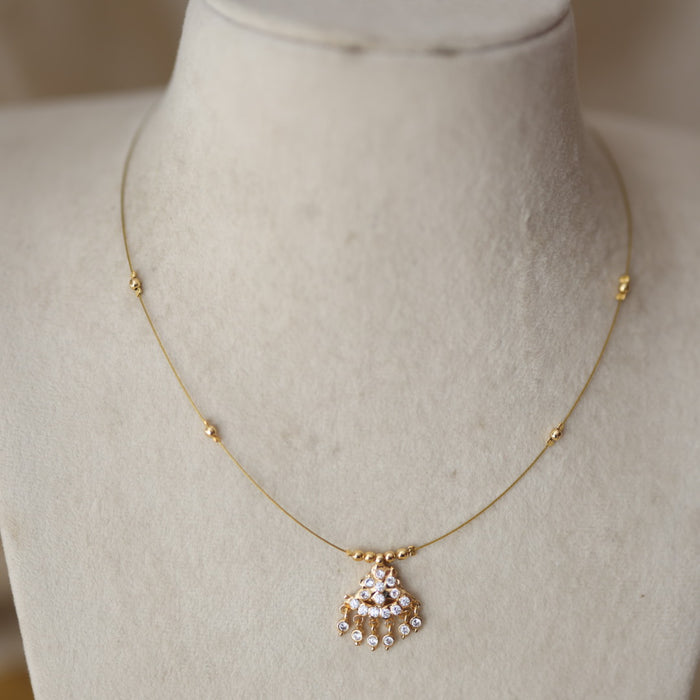 Heritage gold plated invisible short necklace IN908912