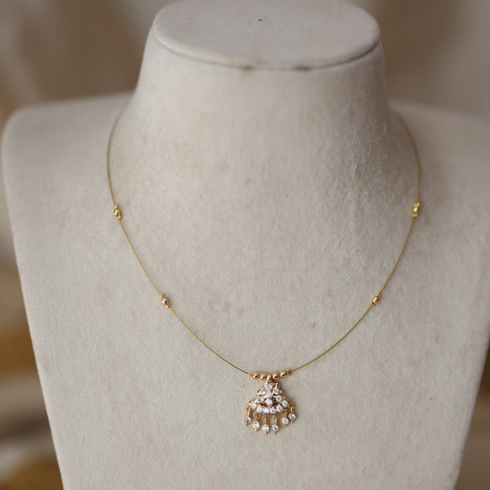 Heritage gold plated invisible short necklace IN908912