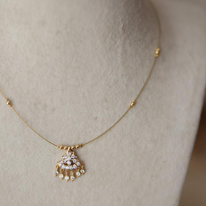 Heritage gold plated invisible short necklace IN908912