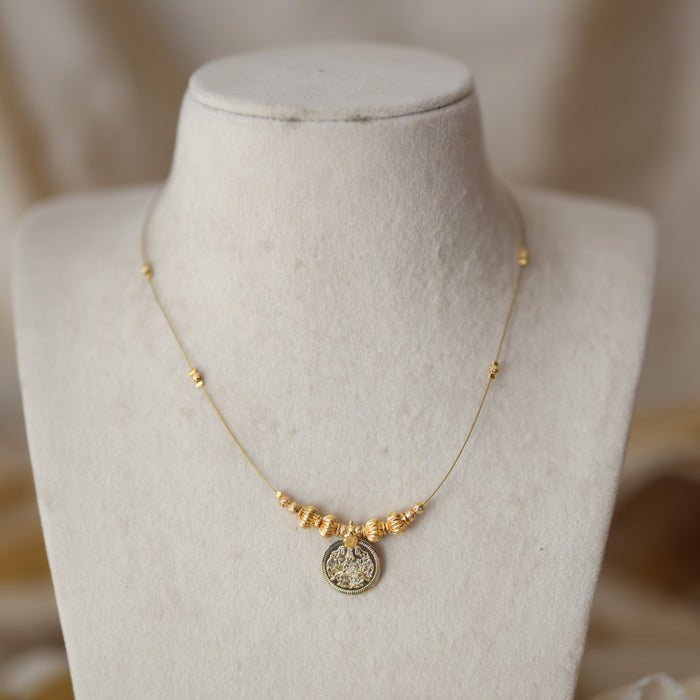 Antique ruby stone invisible short necklace IN918