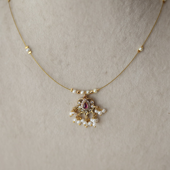 Antique invisible short necklace IN905467