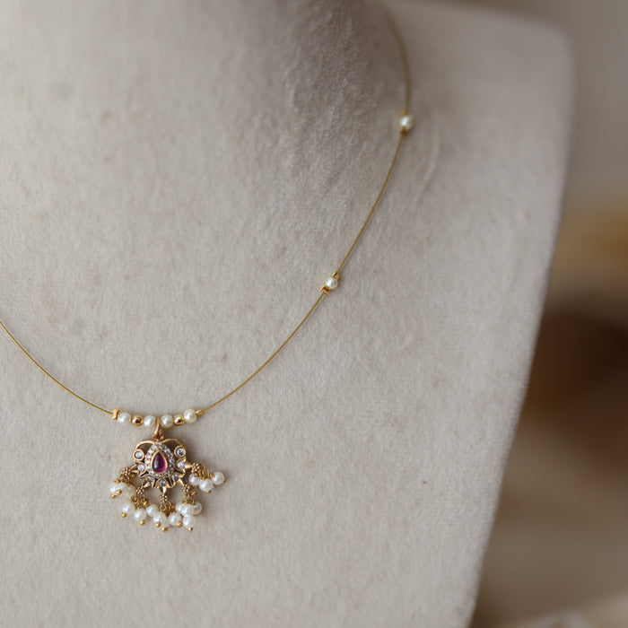 Antique invisible short necklace IN905467