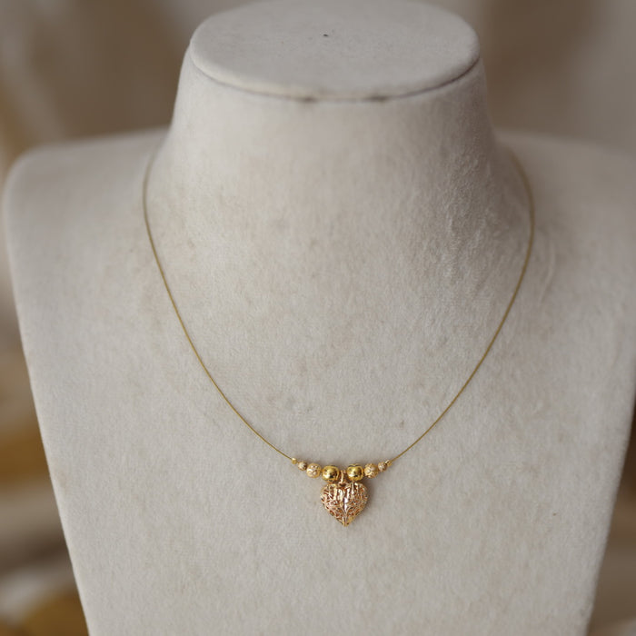 Heritage gold plated invisible short necklace IN978