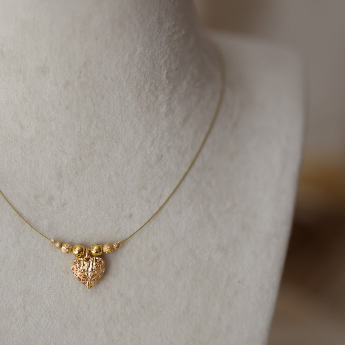 Heritage gold plated invisible short necklace IN978