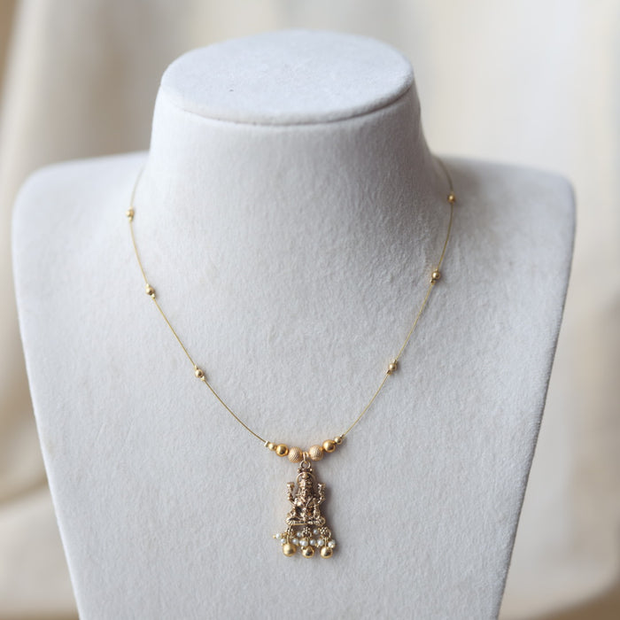 Antique temple design invisible short necklace IN2029