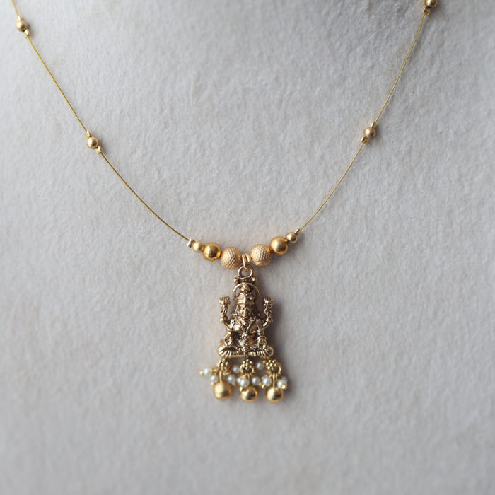 Antique temple design invisible short necklace IN2029