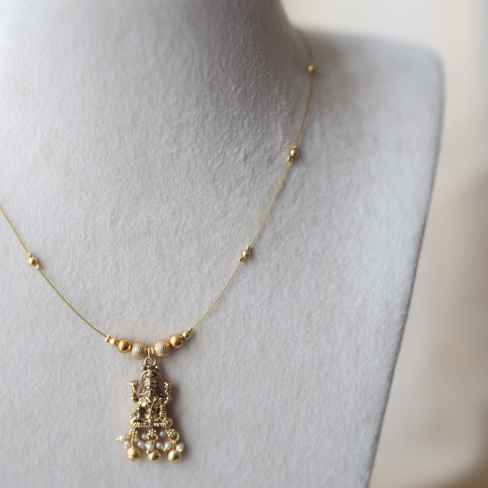 Antique temple design invisible short necklace IN2029