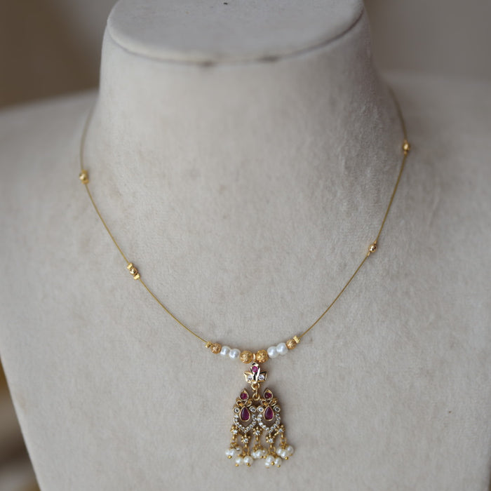 Antique invisible short necklace IN904
