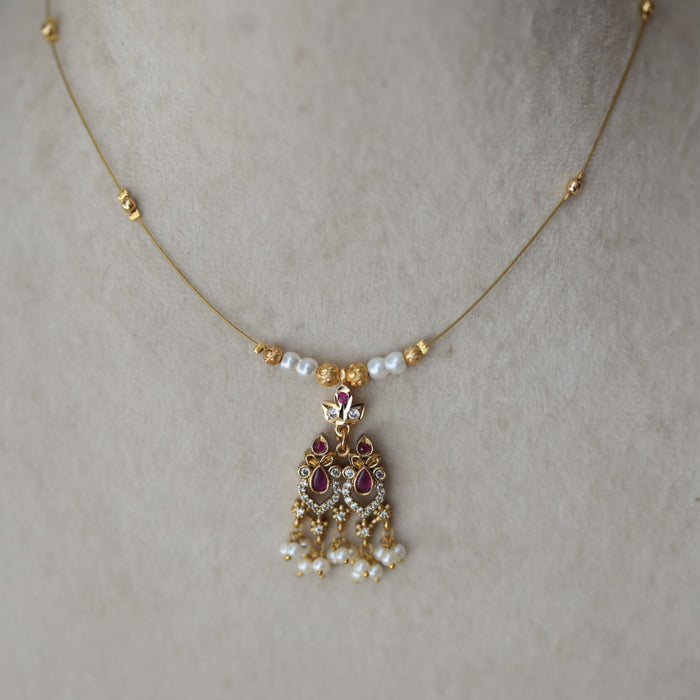 Antique invisible short necklace IN904