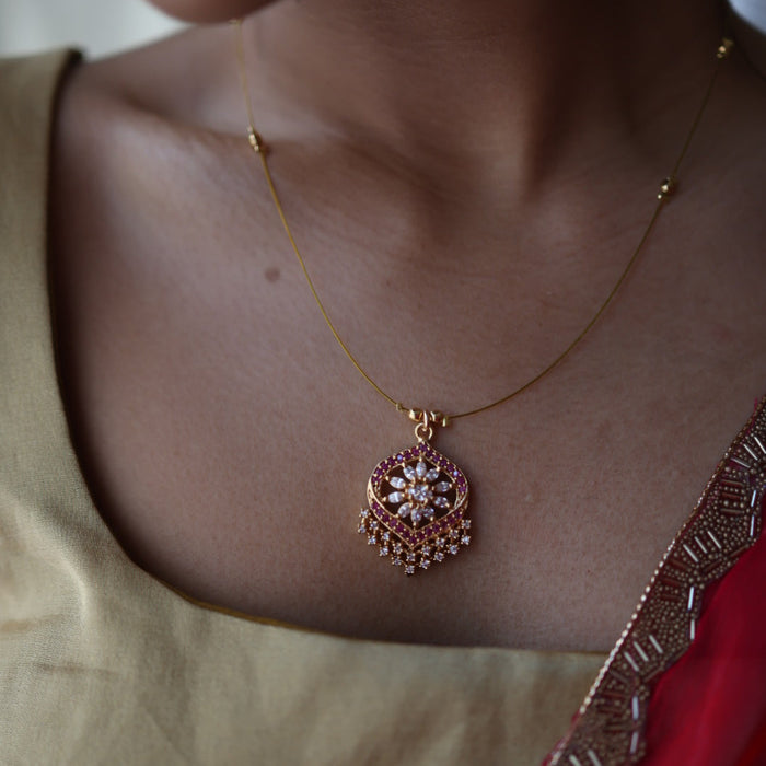 Heritage gold plated invisible short necklace IN905