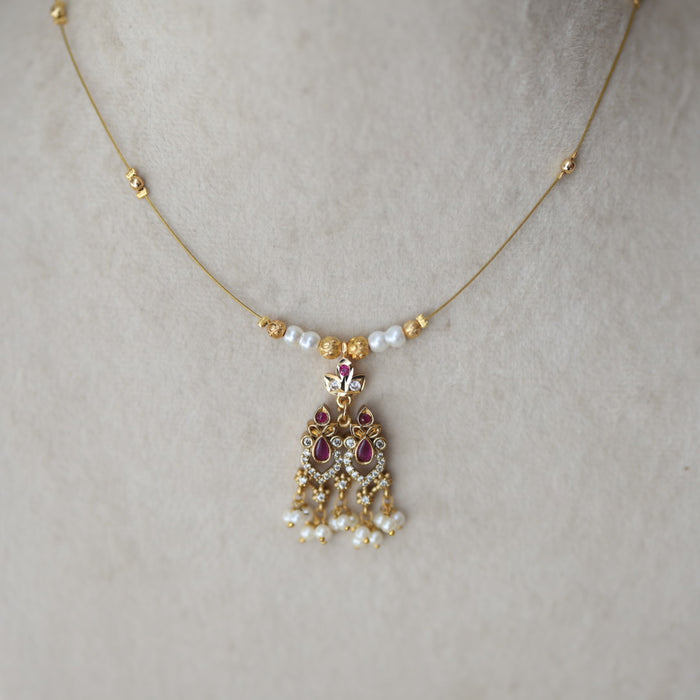 Antique invisible short necklace IN904