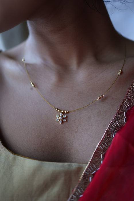 Heritage gold plated invisible short necklace IN954