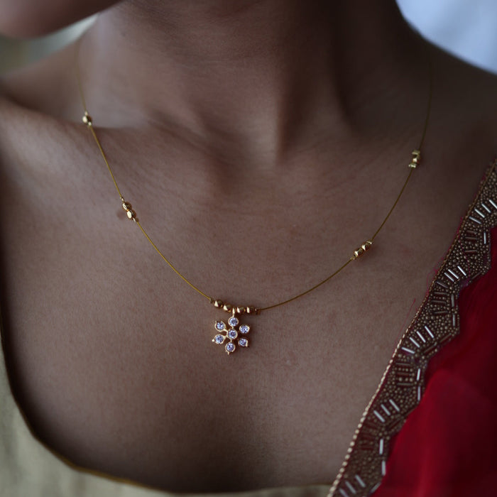 Heritage gold plated invisible short necklace IN954