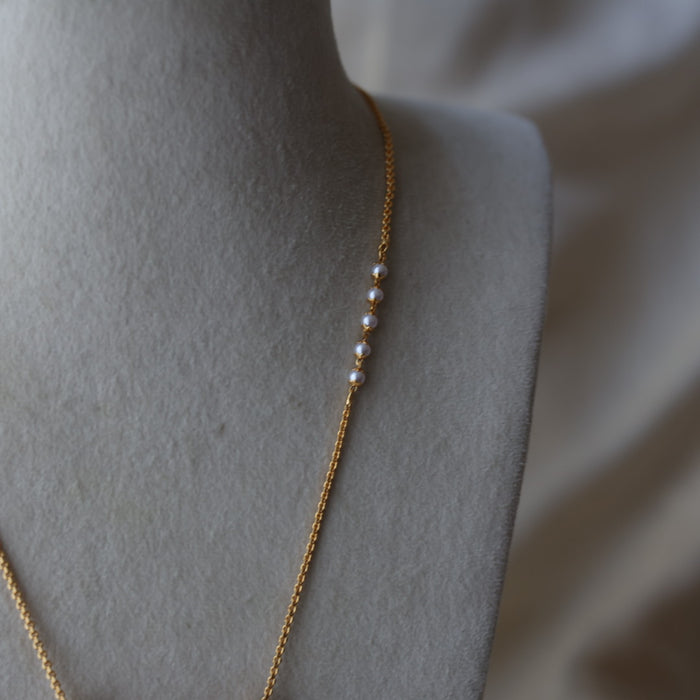 Heritage gold plated white stone padakam necklace HPW212