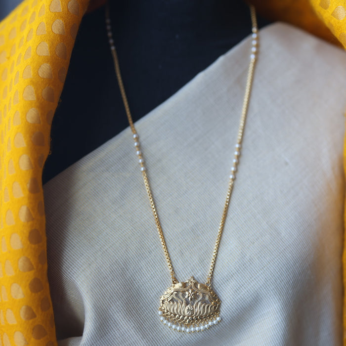 Heritage gold plated simple gold padakam necklace HP543
