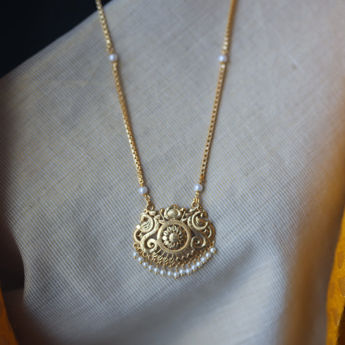 Heritage gold plated simple gold padakam necklace HP988
