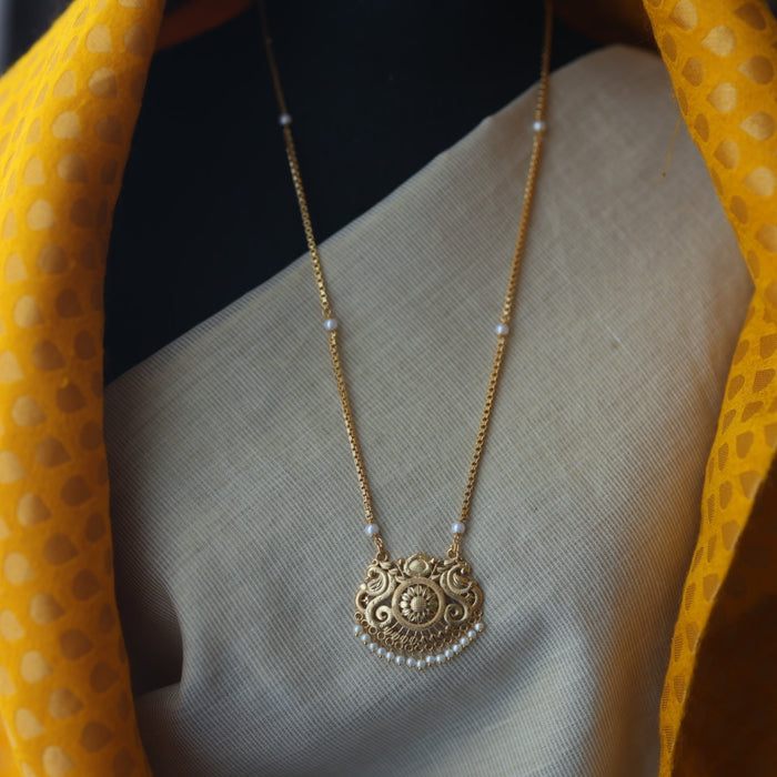 Heritage gold plated simple gold padakam necklace HP988