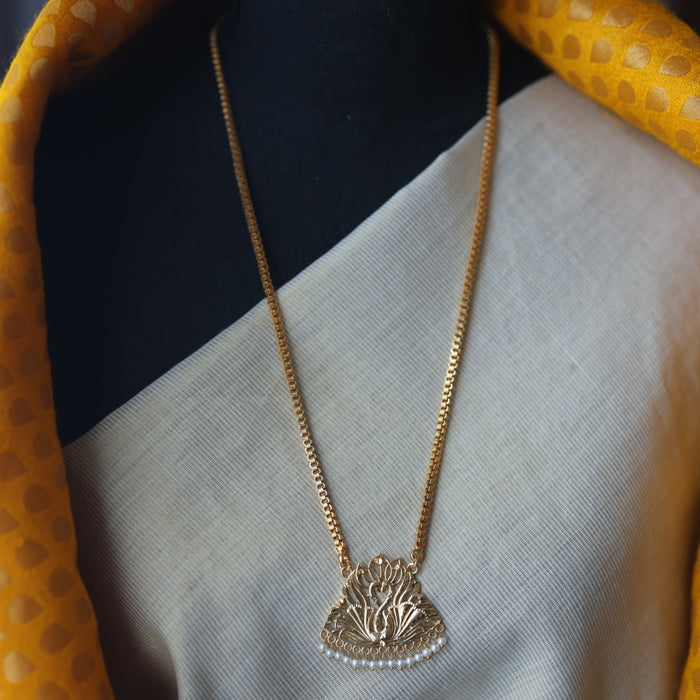 Heritage gold plated simple gold padakam necklace HP677