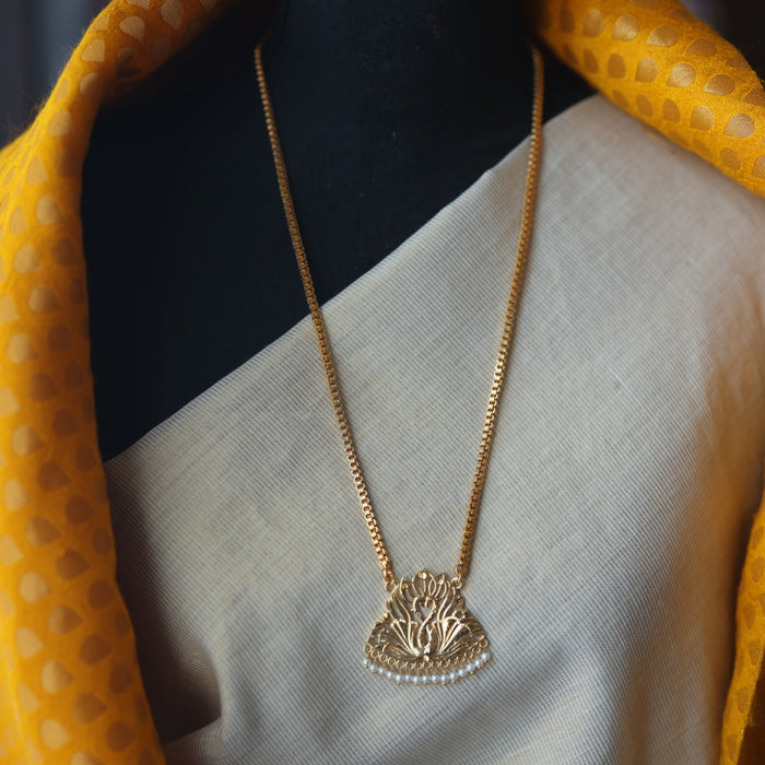 Heritage gold plated simple gold padakam necklace HP677