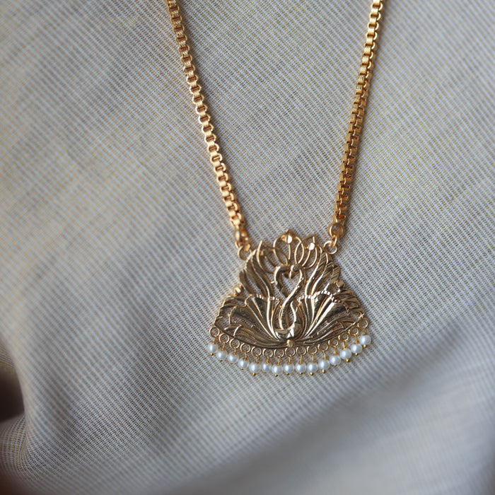 Heritage gold plated simple gold padakam necklace HP677