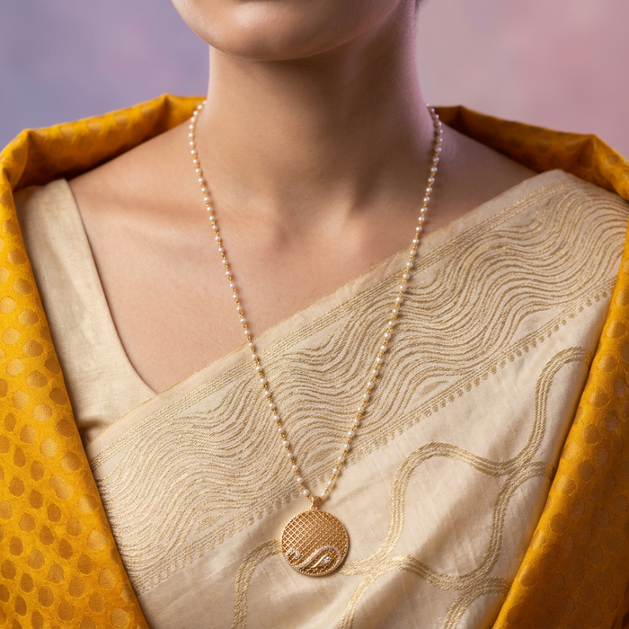 Heritage gold plated simple gold padakam necklace HP799