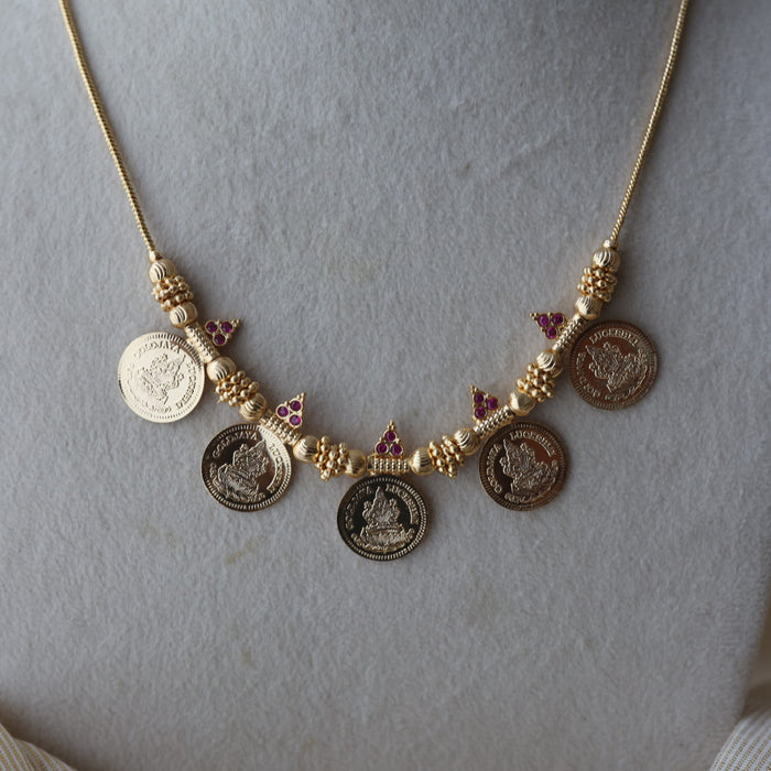 Heritage gold plated coin short necklace H8996
