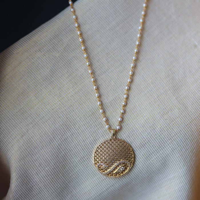 Heritage gold plated simple gold padakam necklace HP799