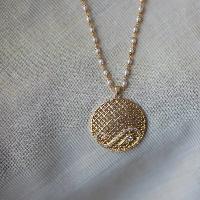 Heritage gold plated simple gold padakam necklace HP799