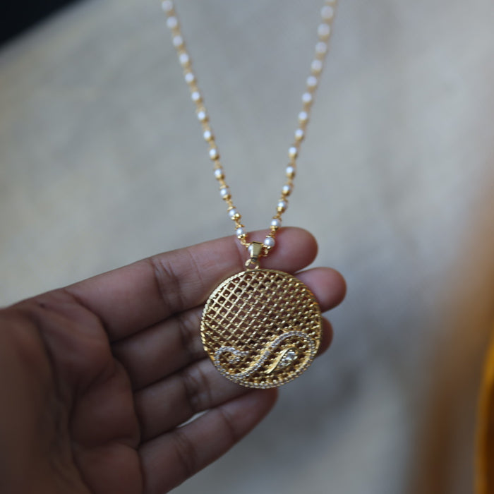 Heritage gold plated simple gold padakam necklace HP799