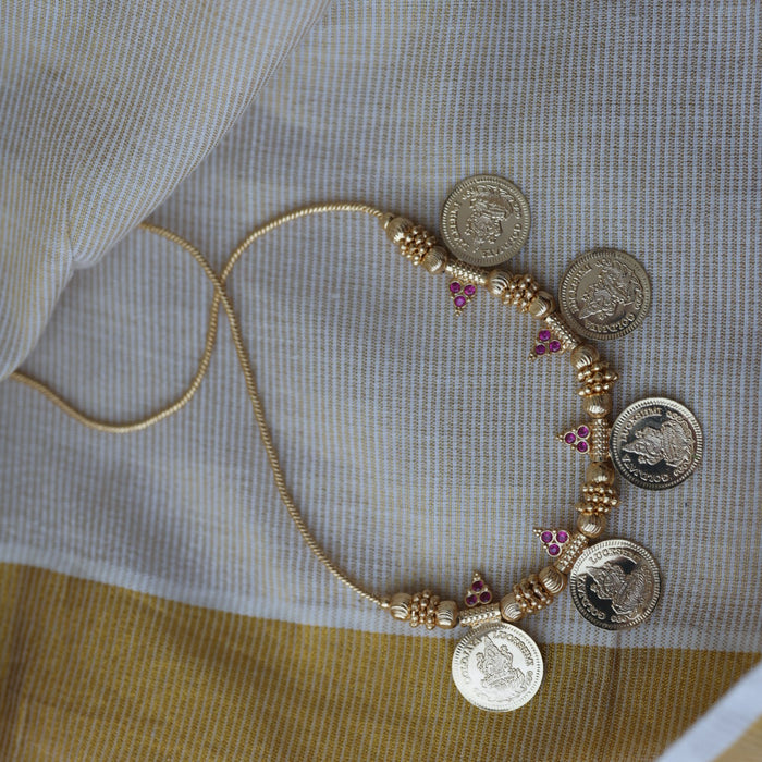 Heritage gold plated coin short necklace H8996