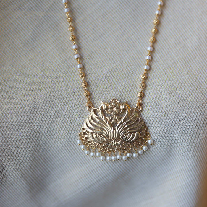 Heritage gold plated simple gold padakam necklace HP8665