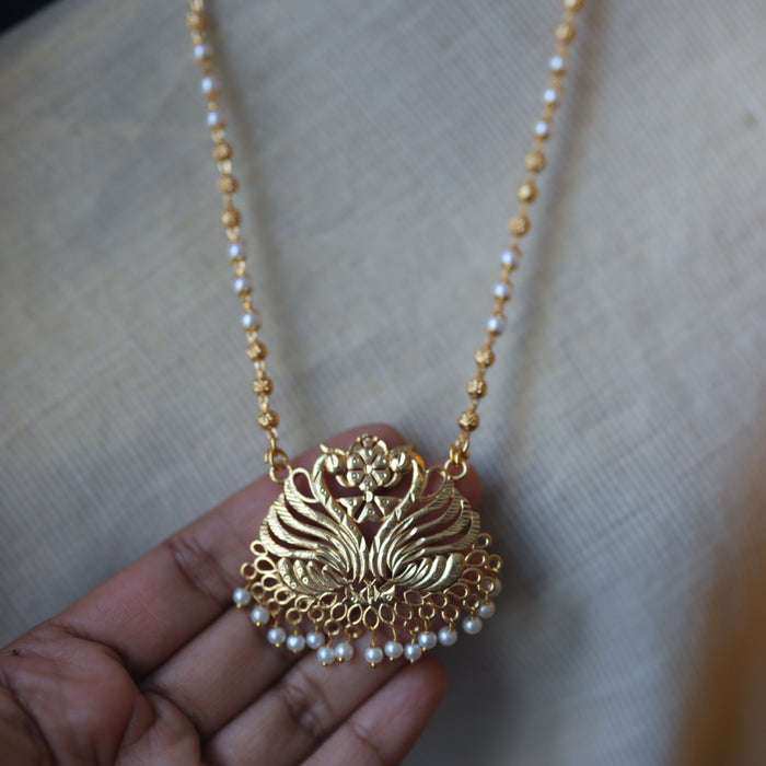 Heritage gold plated simple gold padakam necklace HP8665