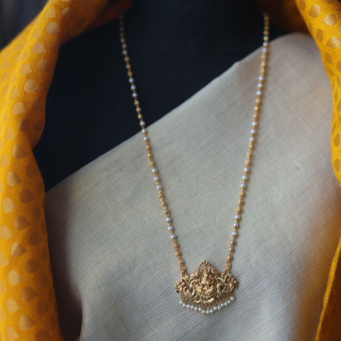 Heritage gold plated simple gold padakam necklace HP089