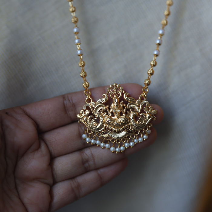 Heritage gold plated simple gold padakam necklace HP089