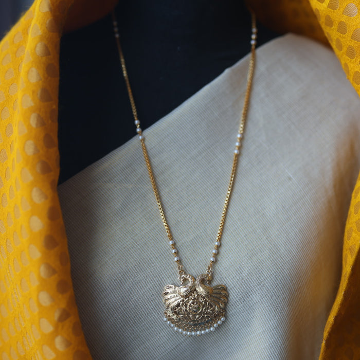Heritage gold plated simple gold padakam necklace HP0028