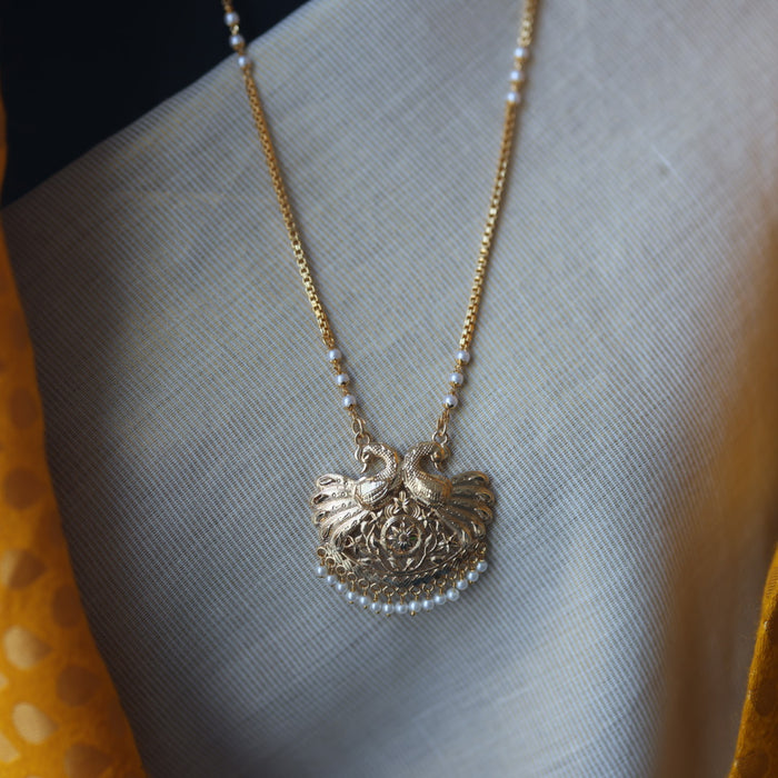 Heritage gold plated simple gold padakam necklace HP0028