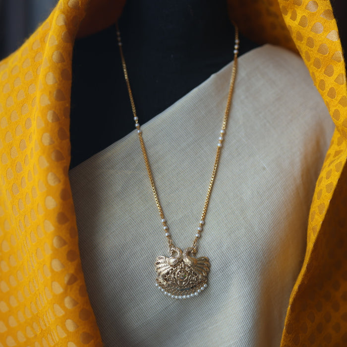 Heritage gold plated simple gold padakam necklace HP0028