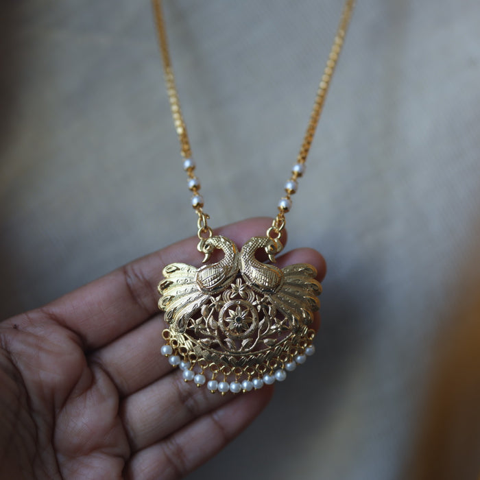 Heritage gold plated simple gold padakam necklace HP0028