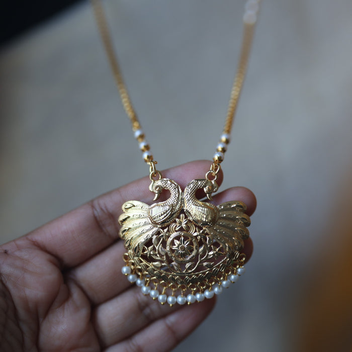 Heritage gold plated simple gold padakam necklace HP0028