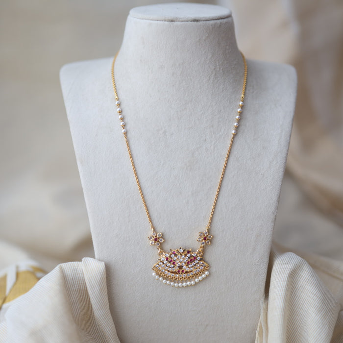 Heritage gold plated padakam long necklace HP744