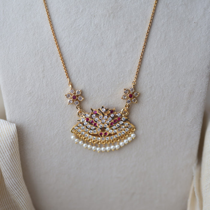 Heritage gold plated padakam long necklace HP744