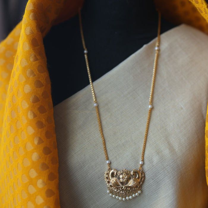 Heritage gold plated simple gold padakam necklace HP10021