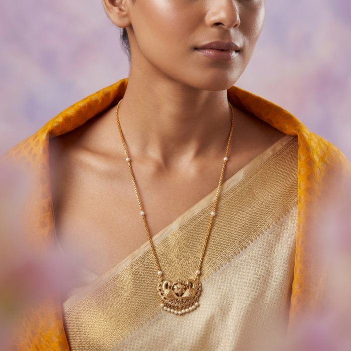 Heritage gold plated simple gold padakam necklace HP10021