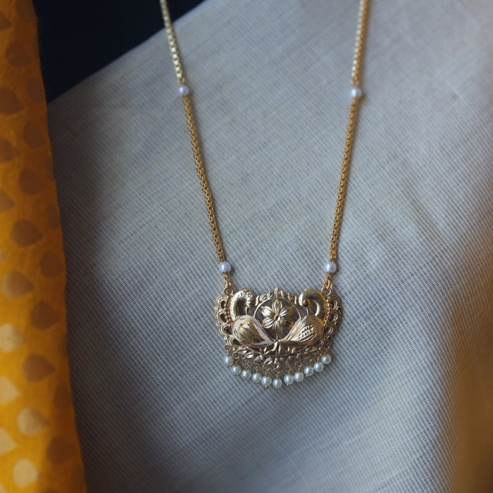 Heritage gold plated simple gold padakam necklace HP10021