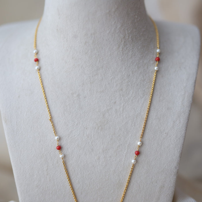 Heritage gold plated padakam long necklace HP5437