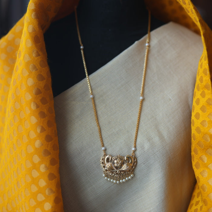 Heritage gold plated simple gold padakam necklace HP10021
