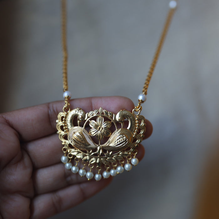 Heritage gold plated simple gold padakam necklace HP10021