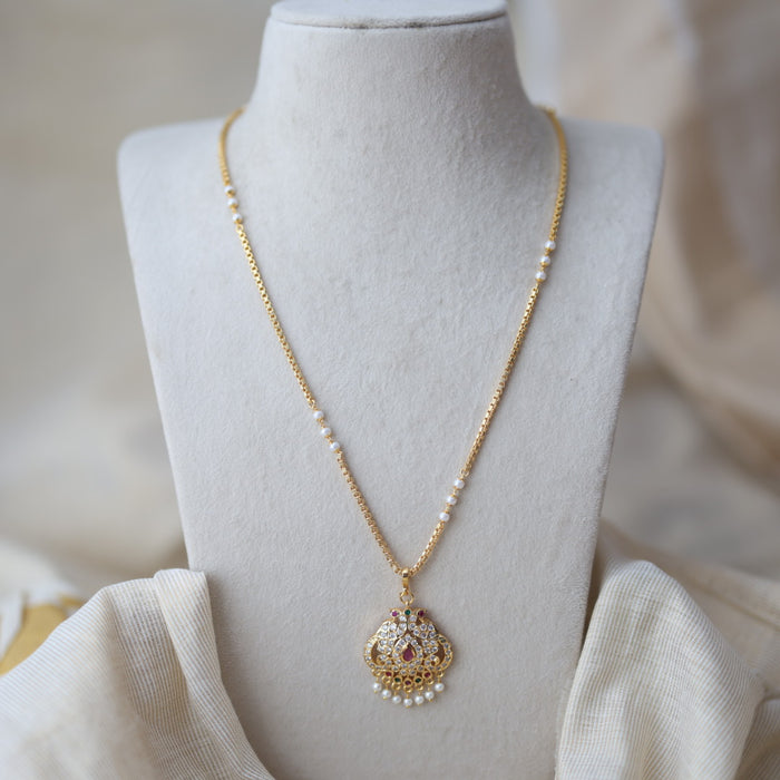 Heritage gold plated padakam long necklace HP5788