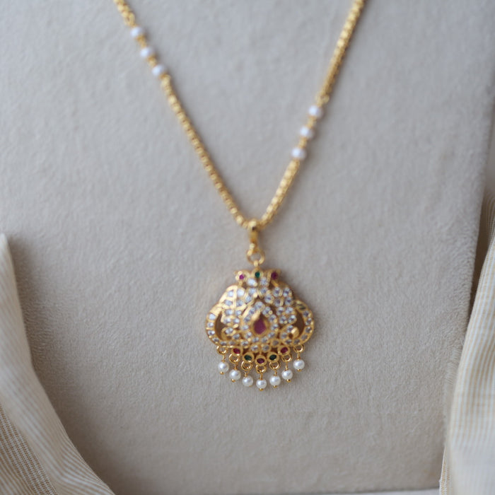 Heritage gold plated padakam long necklace HP5788
